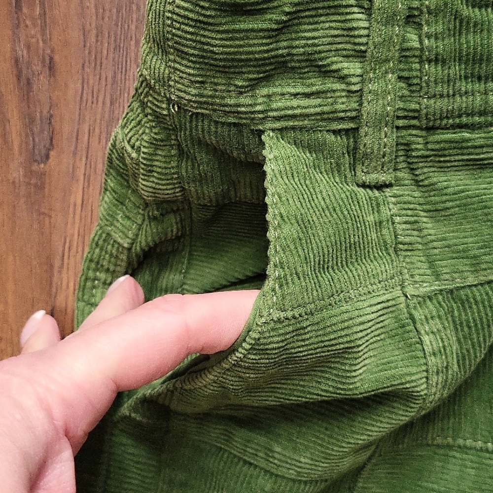 LOFT Green Patchwork Corduroy Mini Skirt - Picture 3 of 8
